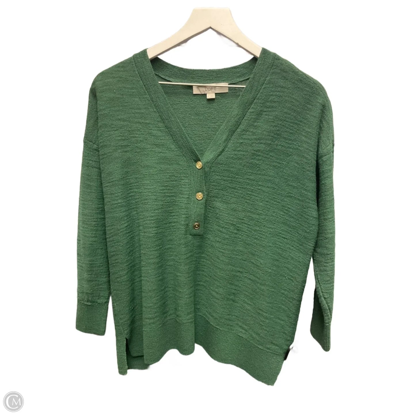 Top Long Sleeve By Loft In Green, Size: S