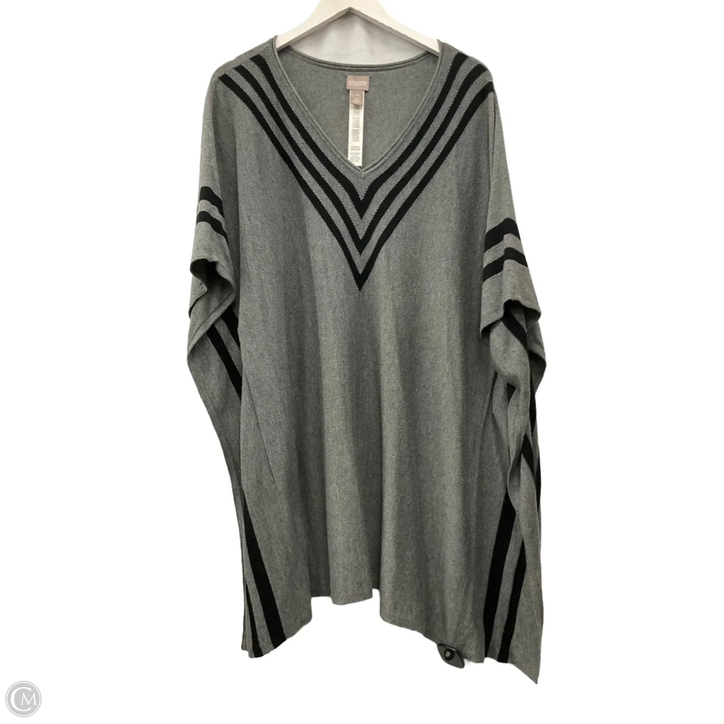 Poncho By Chicos In Grey, Size: L