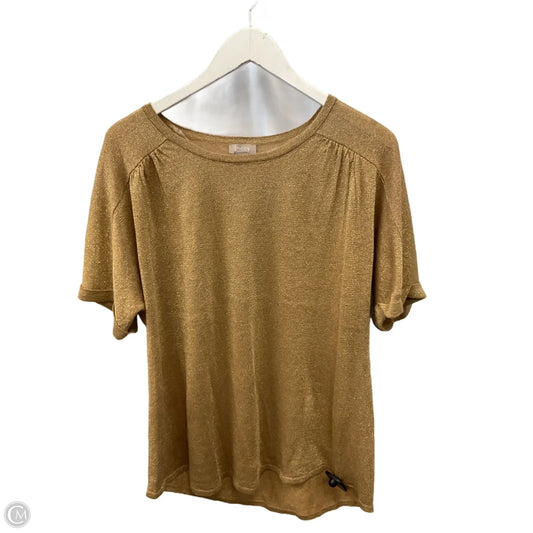 Top Short Sleeve By Chicos In Gold, Size: Xl