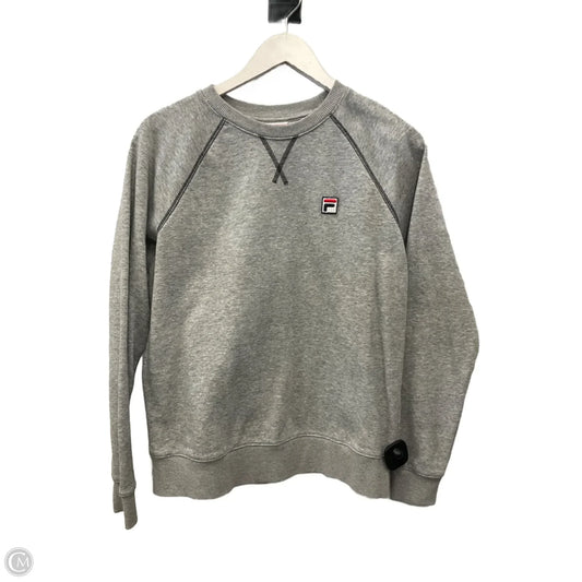 Sweatshirt Crewneck By Fila In Grey, Size: M