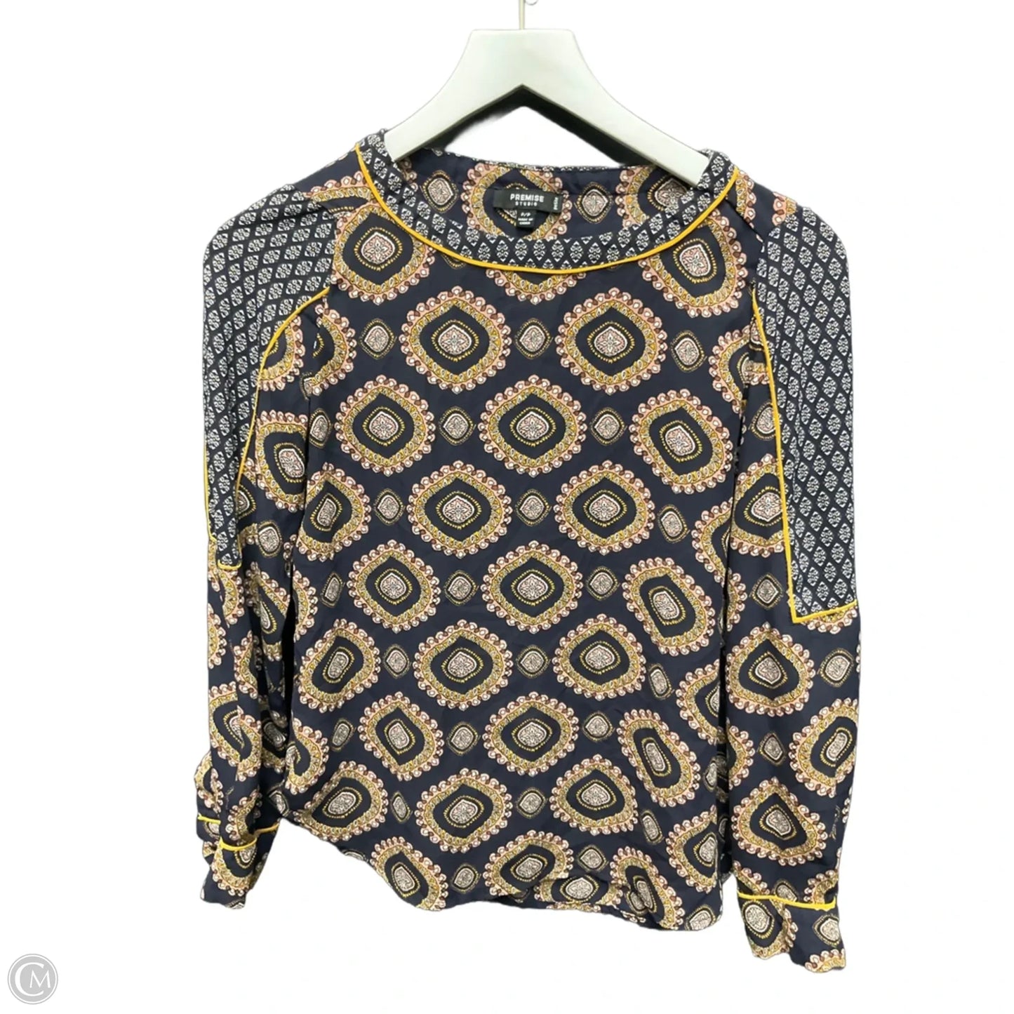 Top Long Sleeve By Premise In Blue, Size: Xs