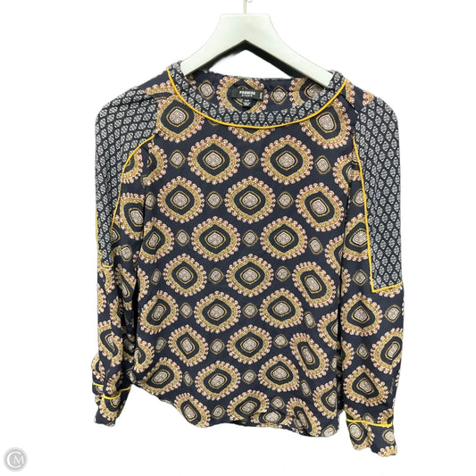 Top Long Sleeve By Premise In Blue, Size: Xs