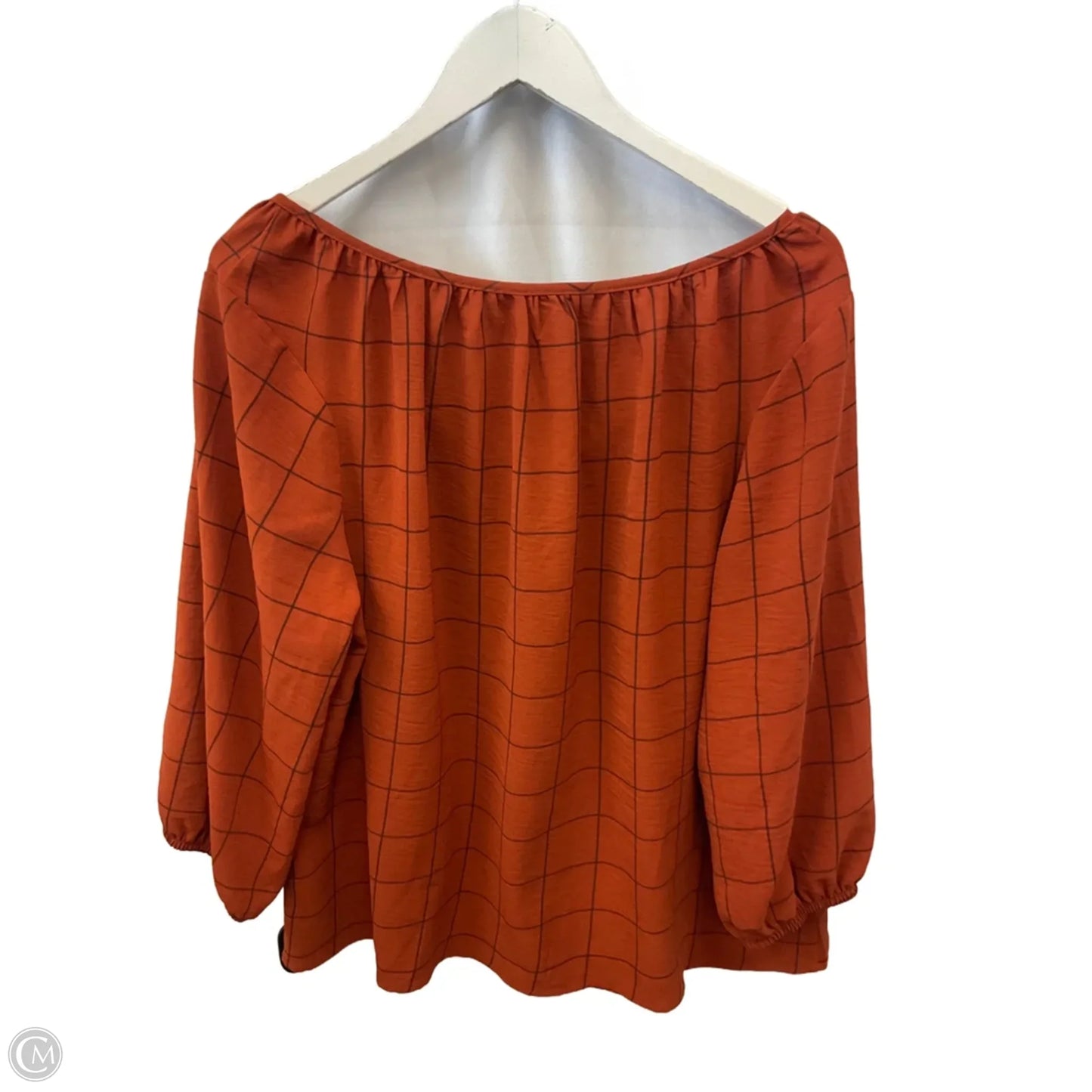 Top 3/4 Sleeve By Clothes Mentor In Orange, Size: 1x