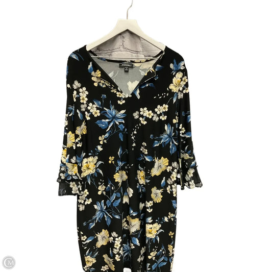 Dress Casual Midi By Roz And Ali In Black & Blue, Size: 1x
