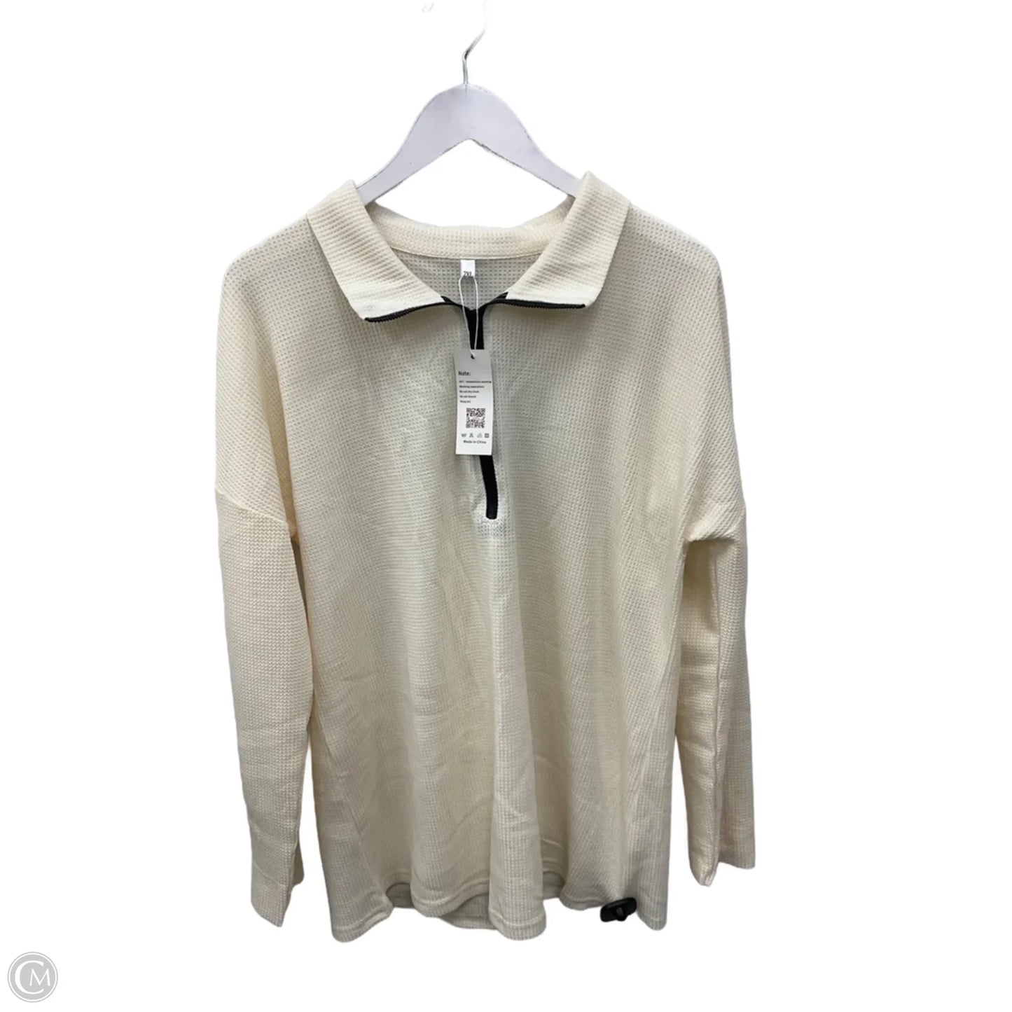 Top Long Sleeve By Clothes Mentor In Cream, Size: 2x