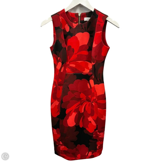 Dress Casual Midi By Calvin Klein In Red, Size: Xs