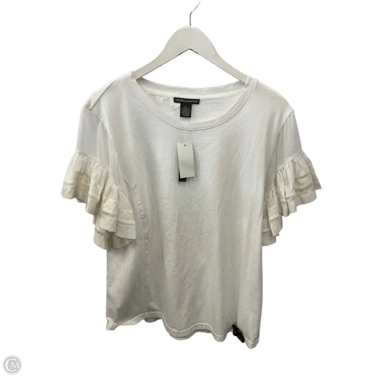 Top Short Sleeve By Chelsea And Theodore In White, Size: L