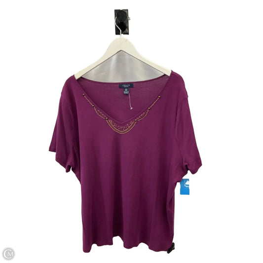Top Short Sleeve By Chaps In Purple, Size: 3x