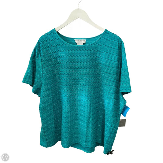 Top Short Sleeve By Sag Harbor In Teal, Size: 3x