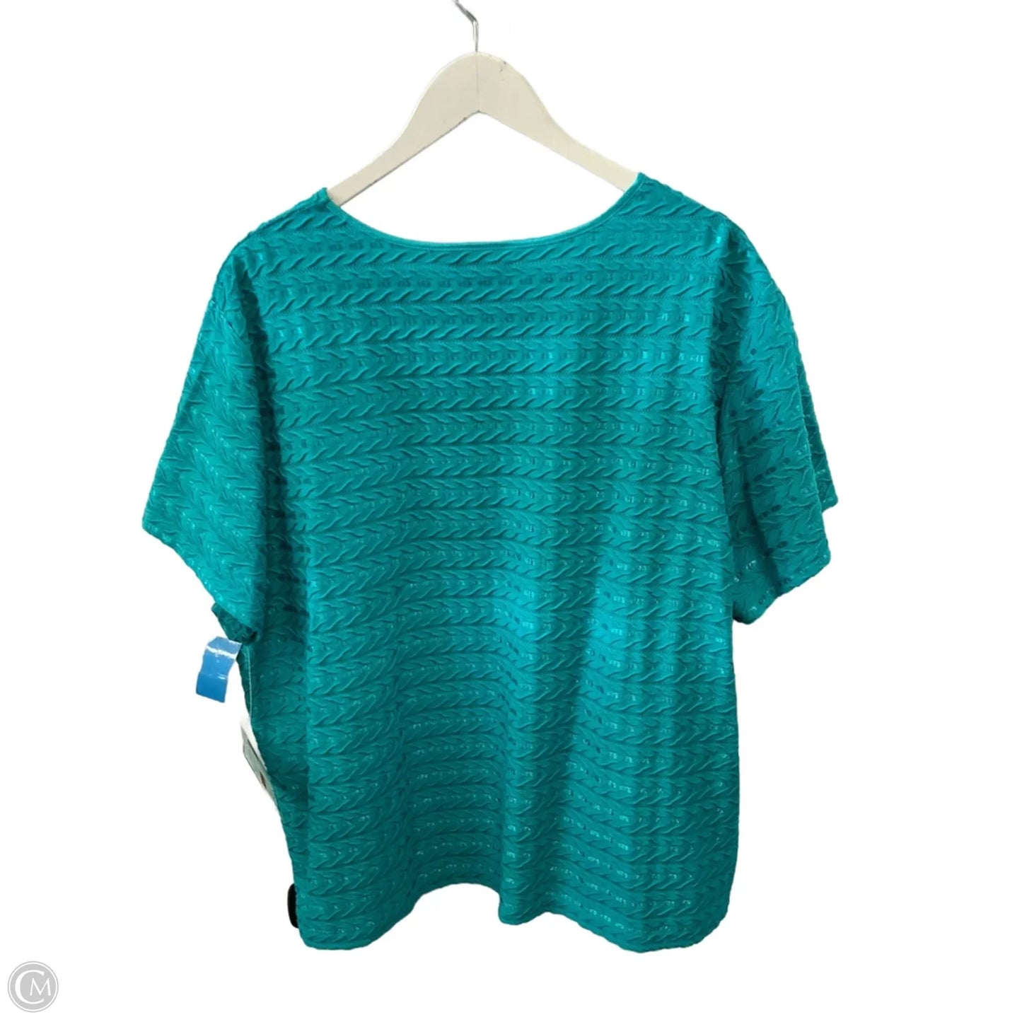 Top Short Sleeve By Sag Harbor In Teal, Size: 3x
