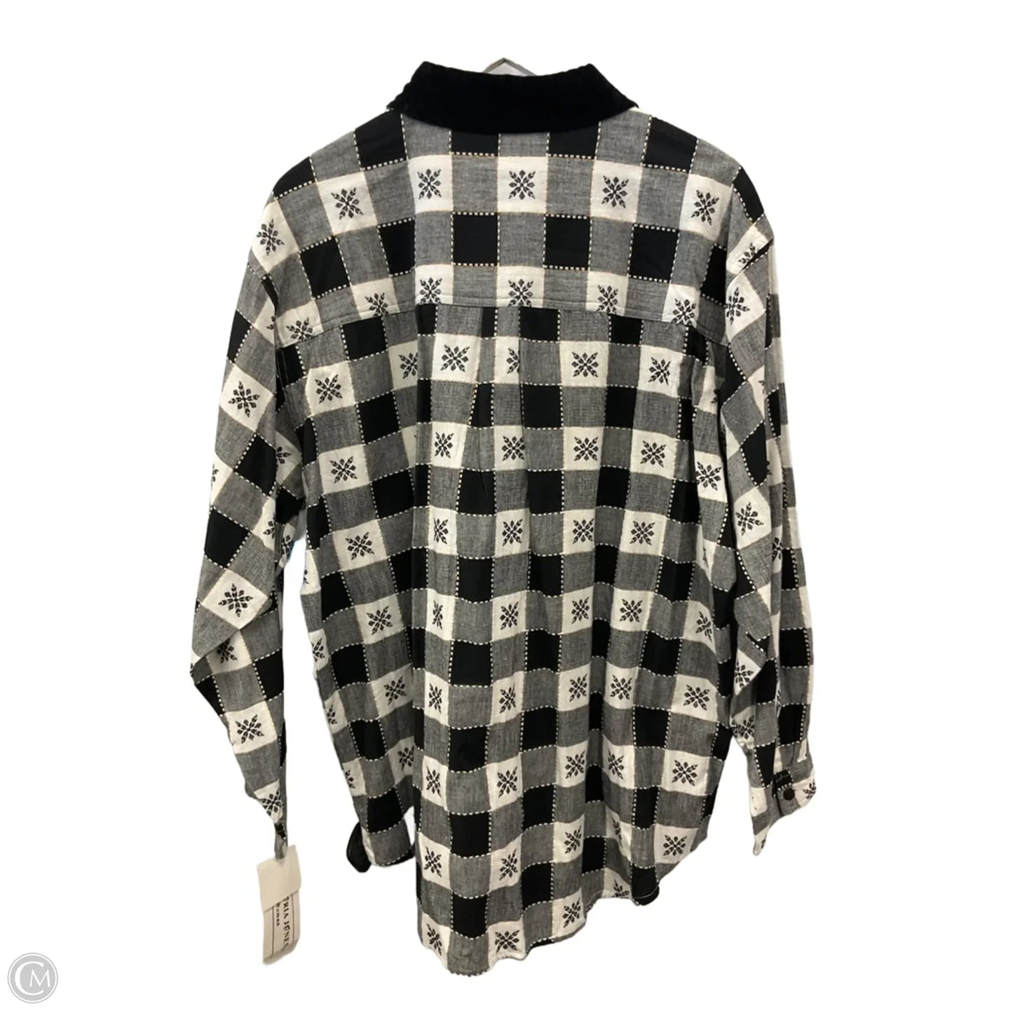 Top Long Sleeve By Victoria Jones In Black & White, Size: 2x