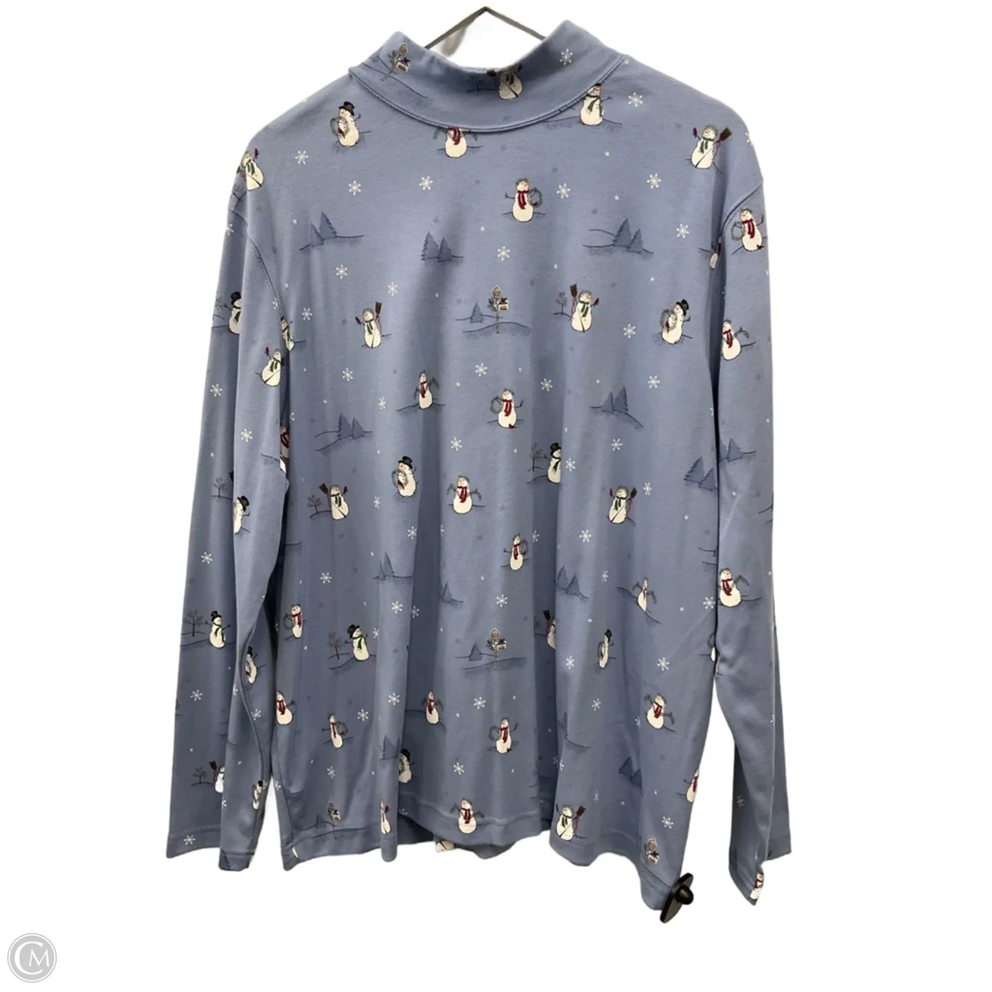 Top Long Sleeve By Croft And Barrow In Blue, Size: 3x