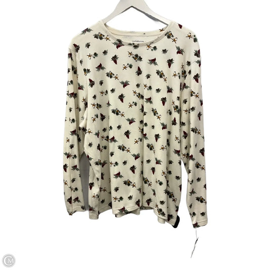Top Long Sleeve By Croft And Barrow In Cream, Size: 3x