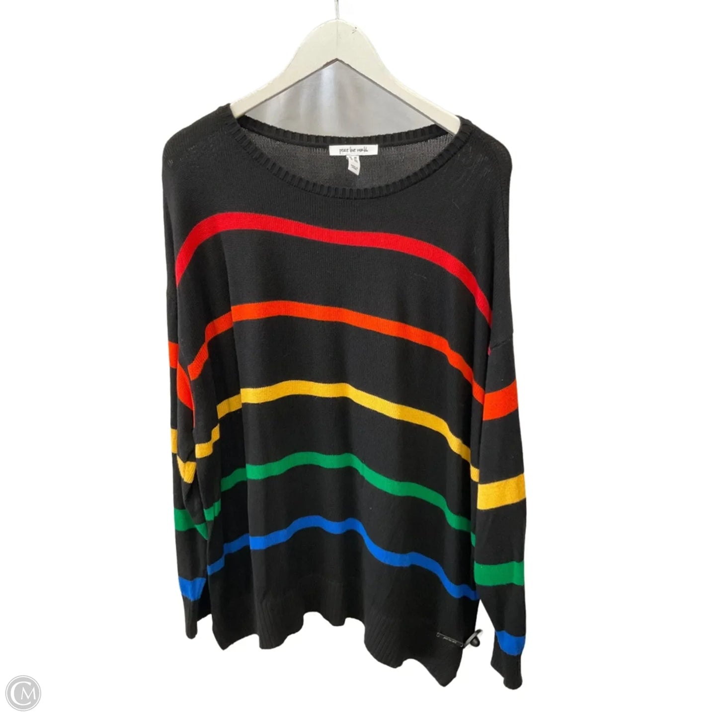 Sweater By Peace Love World In Black, Size: 2x