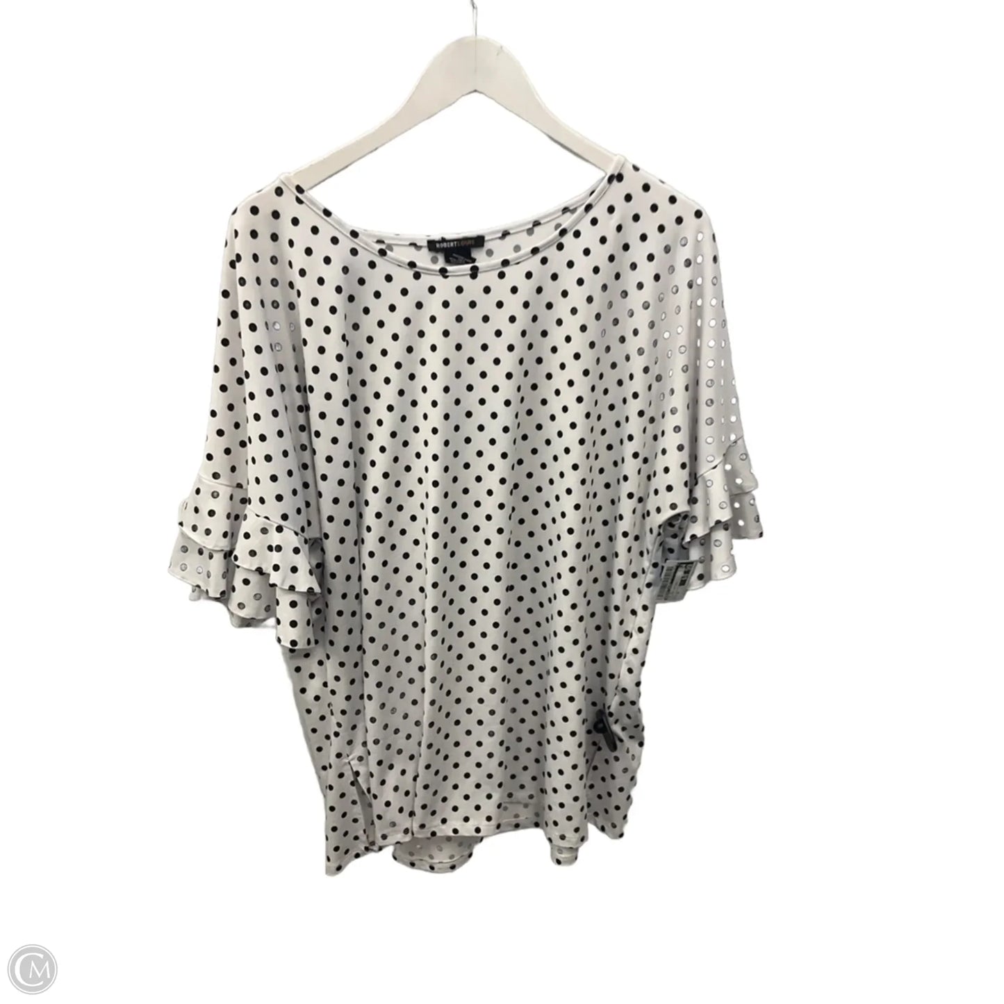 Top Short Sleeve By Robert Louis In Polkadot Pattern, Size: 2x