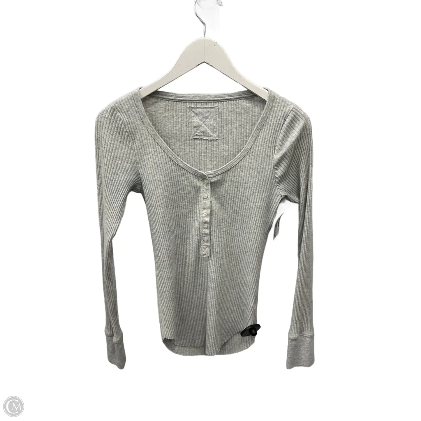 Top Long Sleeve By Aerie In Grey, Size: M
