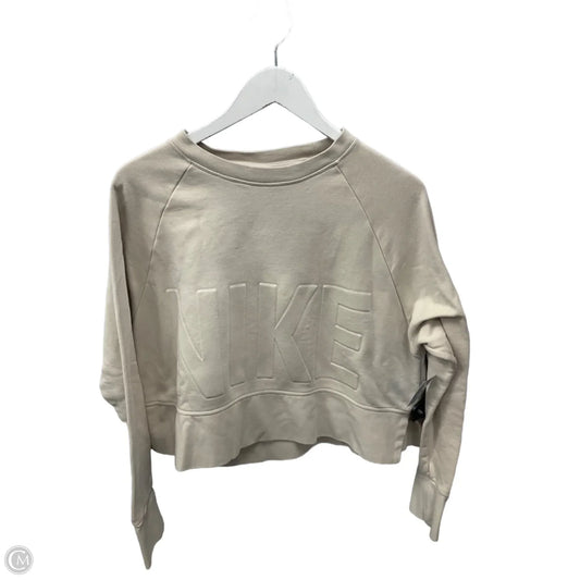 Sweatshirt Crewneck By Nike Apparel In Beige, Size: M