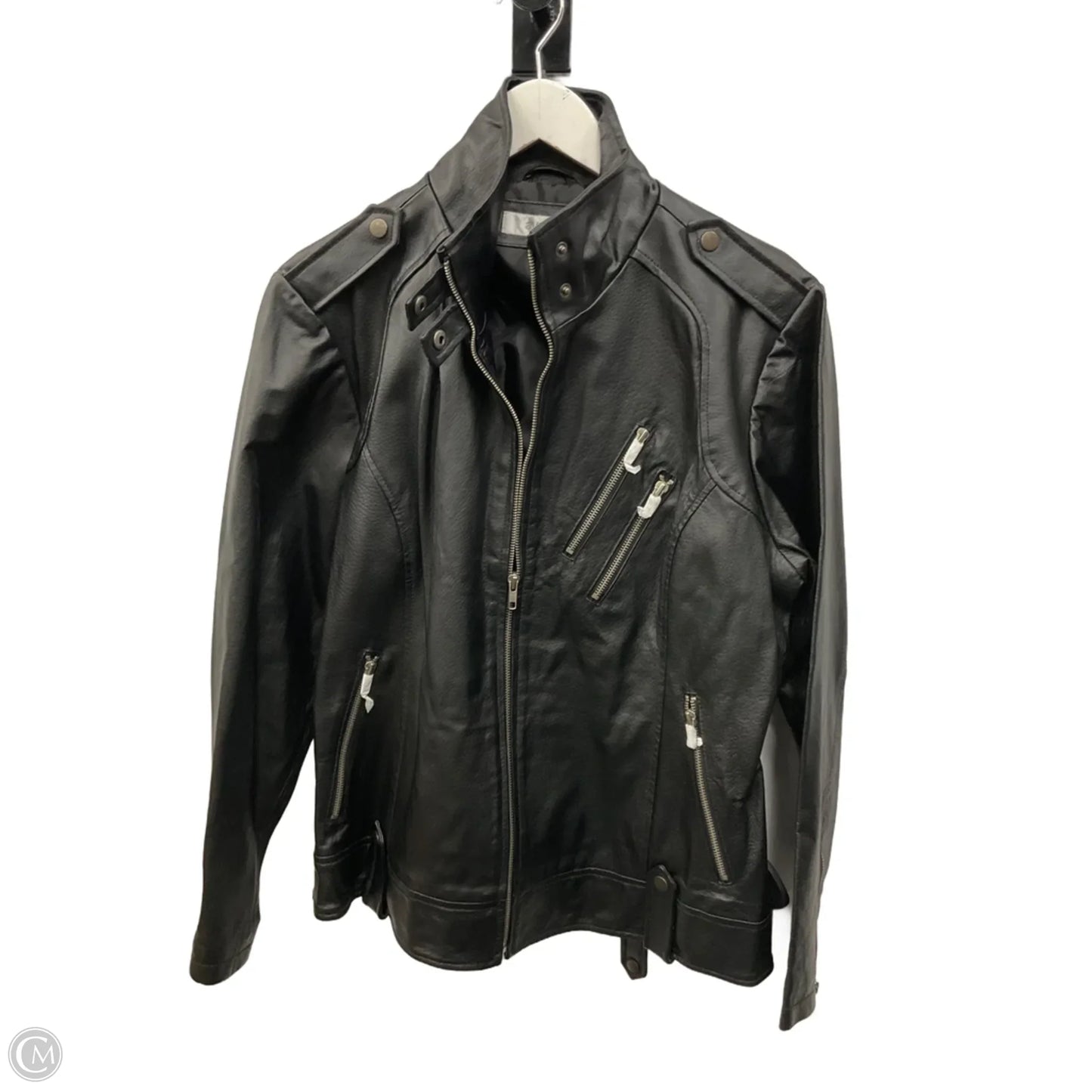 Jacket Leather By Jessica London In Black, Size: Xl