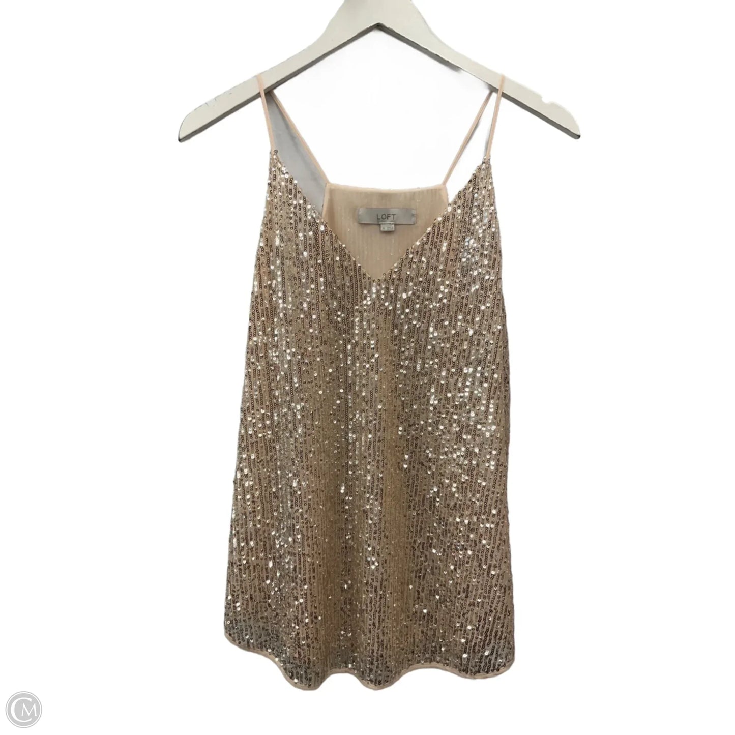 Top Sleeveless By Loft In Rose Gold, Size: M