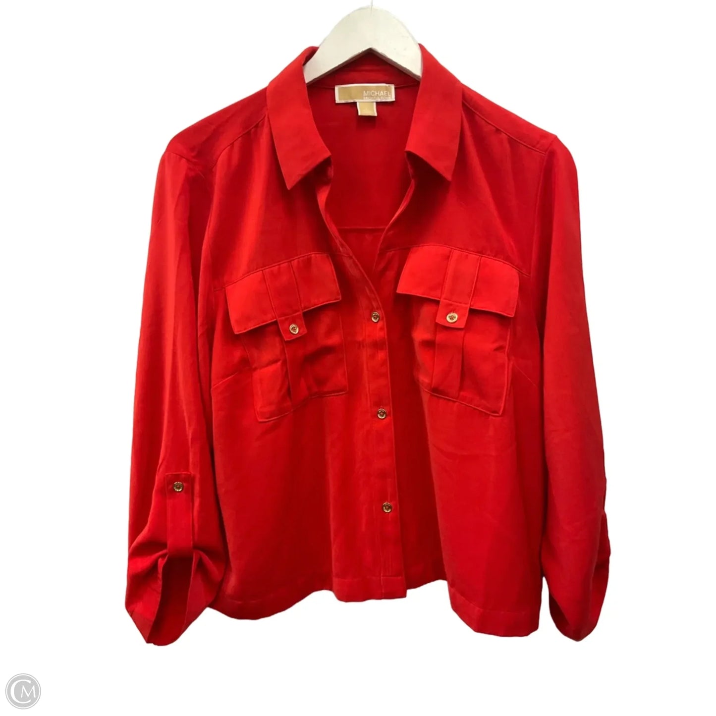 Top Long Sleeve By Michael By Michael Kors In Red, Size: L
