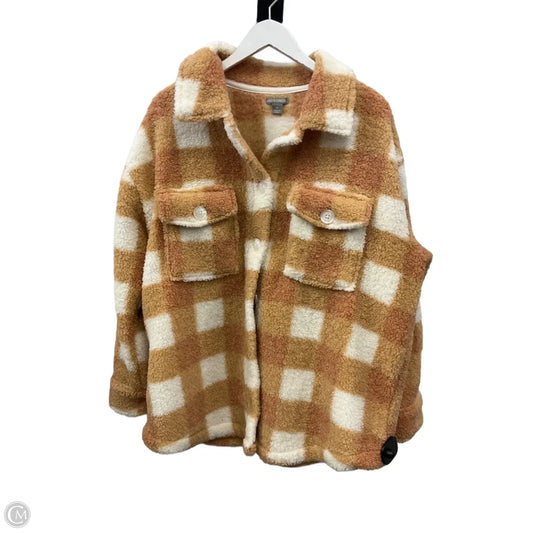 Jacket Shirt By Falls Creek In Orange, Size: 1x