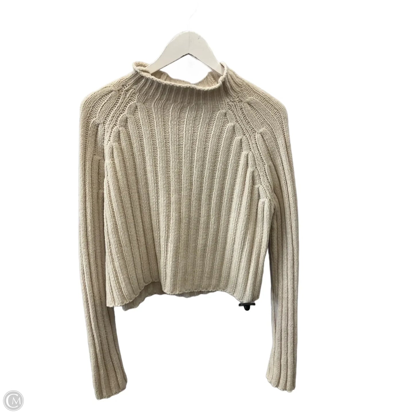 Top Long Sleeve By American Eagle In Cream, Size: M