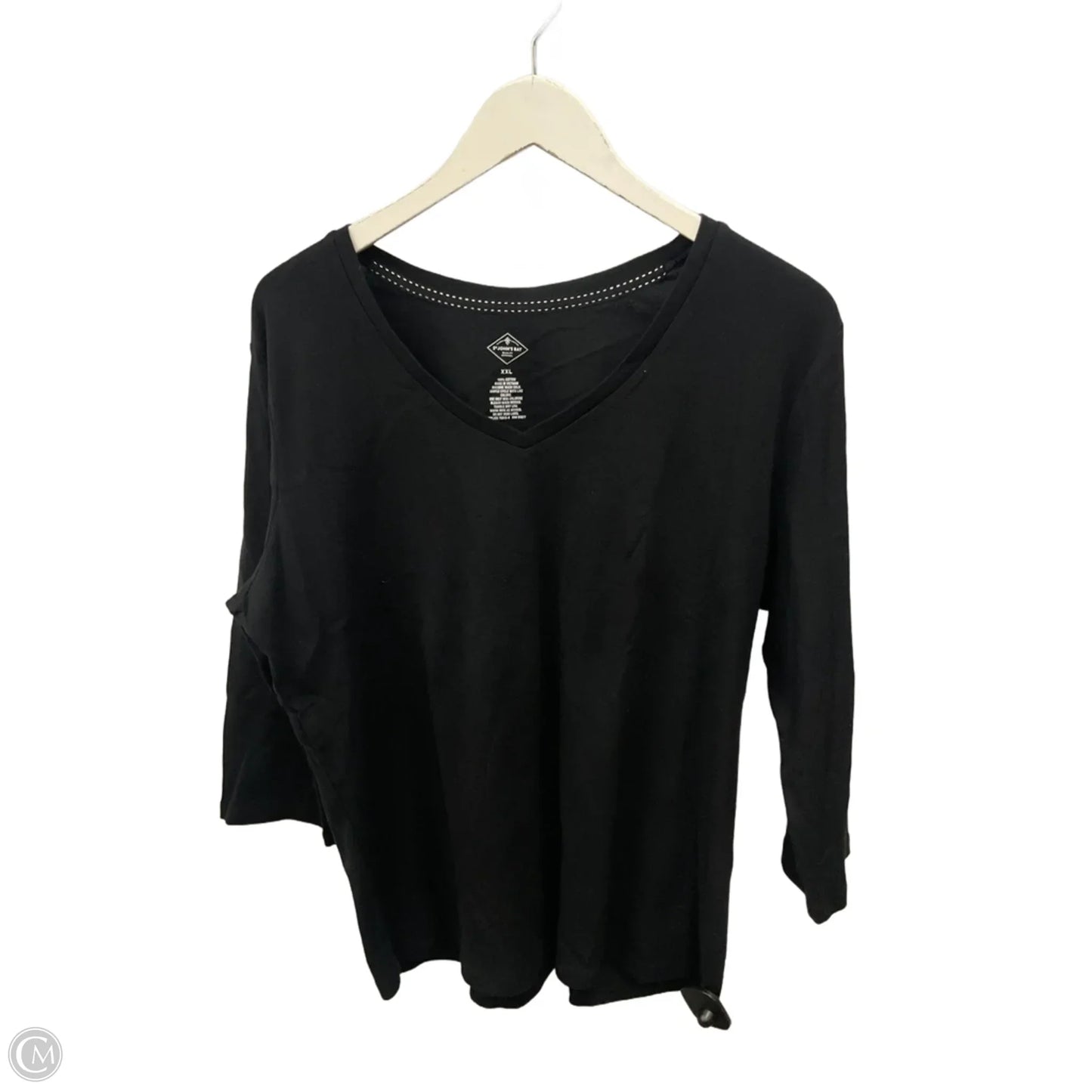 Top 3/4 Sleeve By St Johns Bay In Black, Size: Xxl