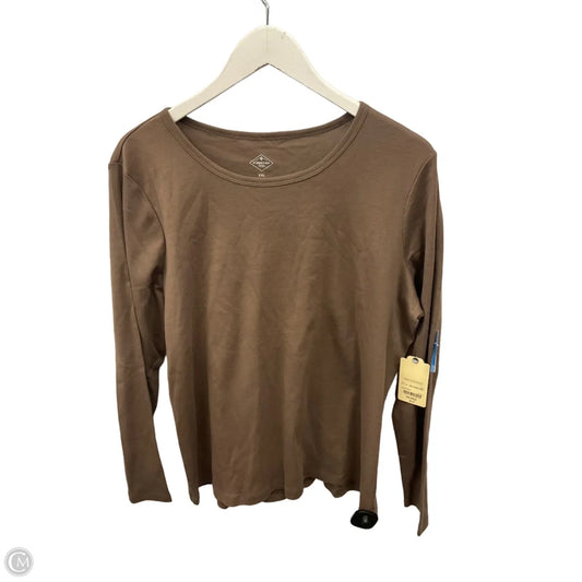 Top Long Sleeve By St Johns Bay In Brown, Size: Xxl