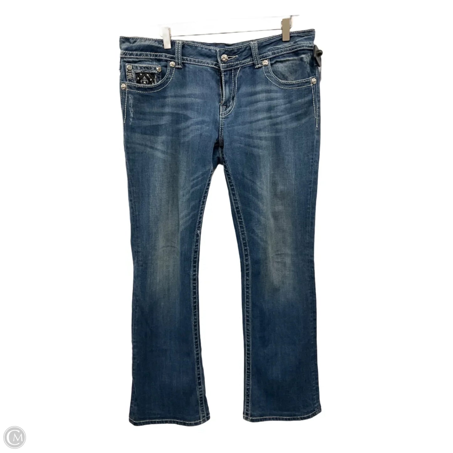 Jeans Boot Cut By Miss Love In Blue Denim, Size: 18