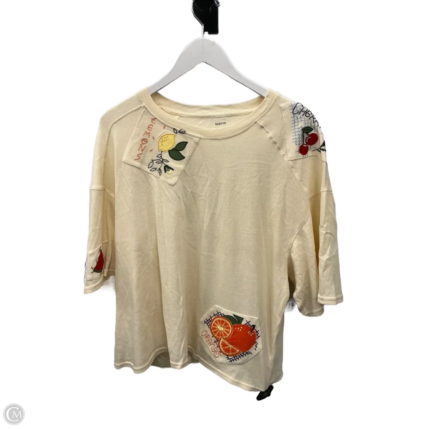 Top Short Sleeve By Maeve In Yellow, Size: L