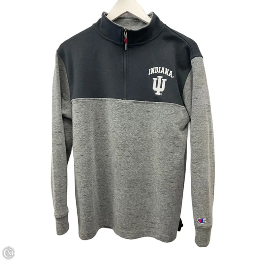 Athletic Top Long Sleeve Collar By Champion In Grey, Size: S