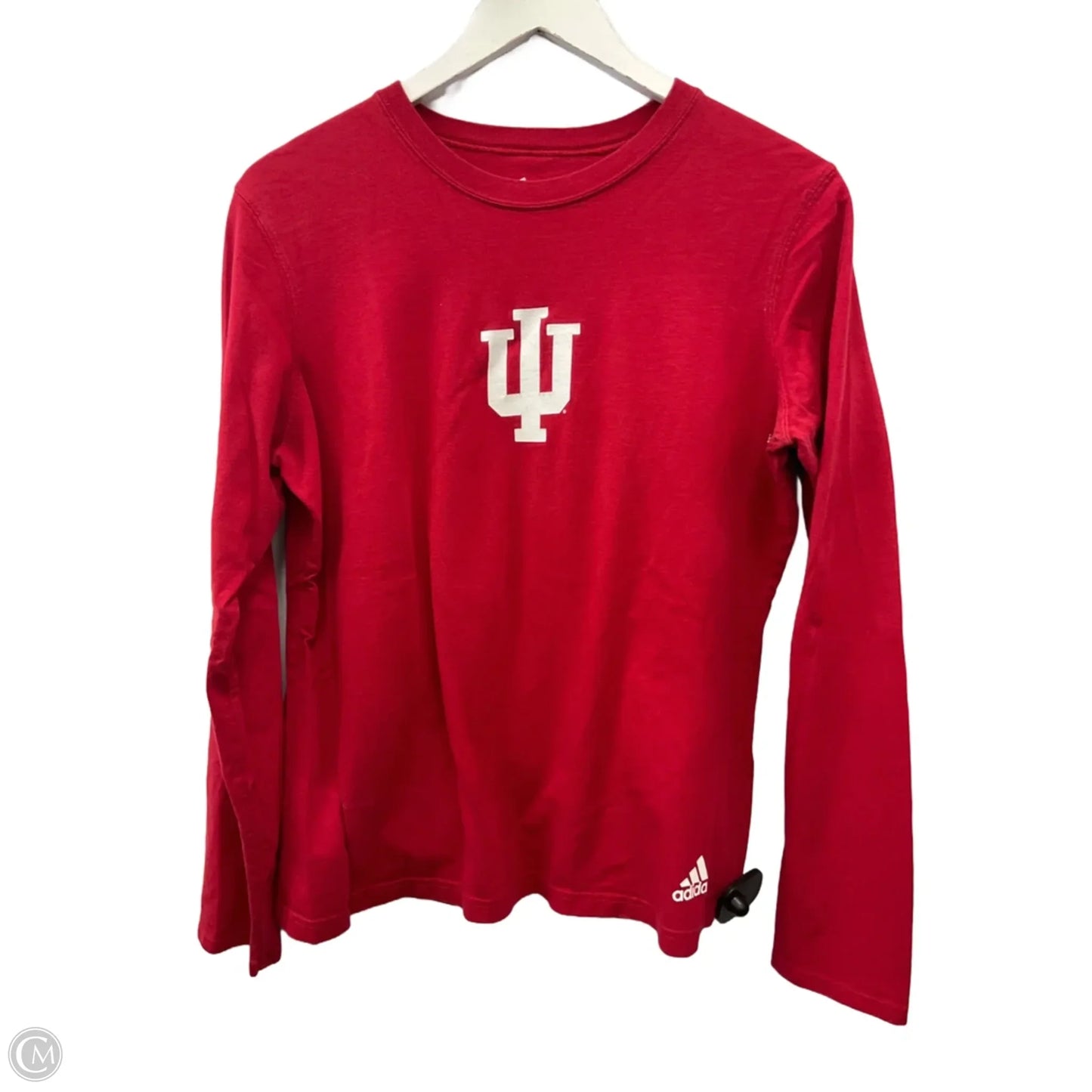 Athletic Top Long Sleeve Crewneck By Adidas In Red, Size: L