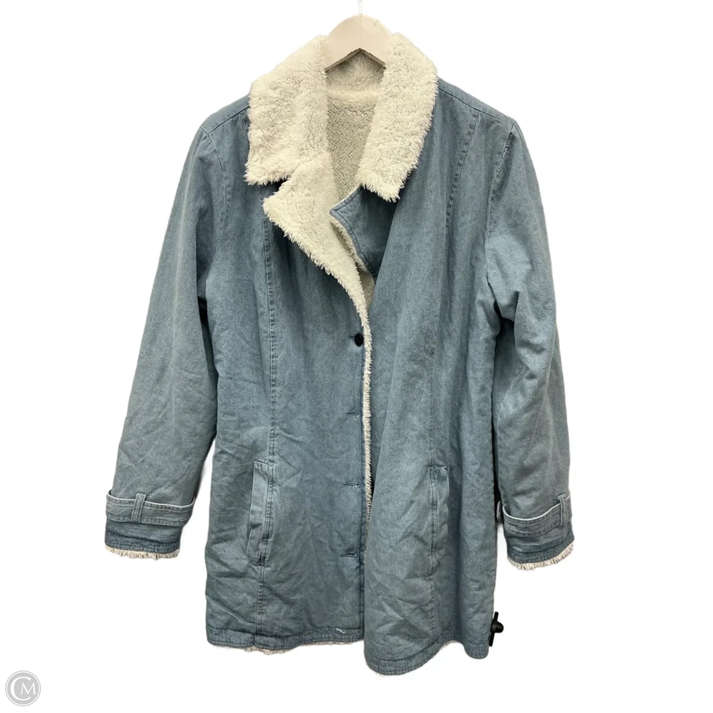 Jacket Shirt By Cme In Blue Denim, Size: L