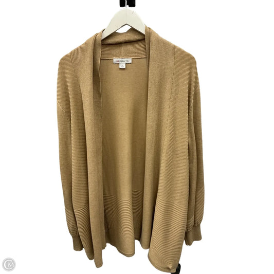 Cardigan By Liz Claiborne In Tan, Size: Xl