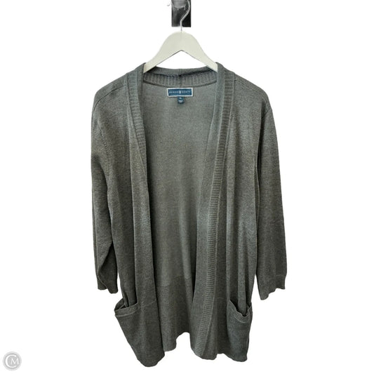Cardigan By Karen Scott In Grey, Size: Xl