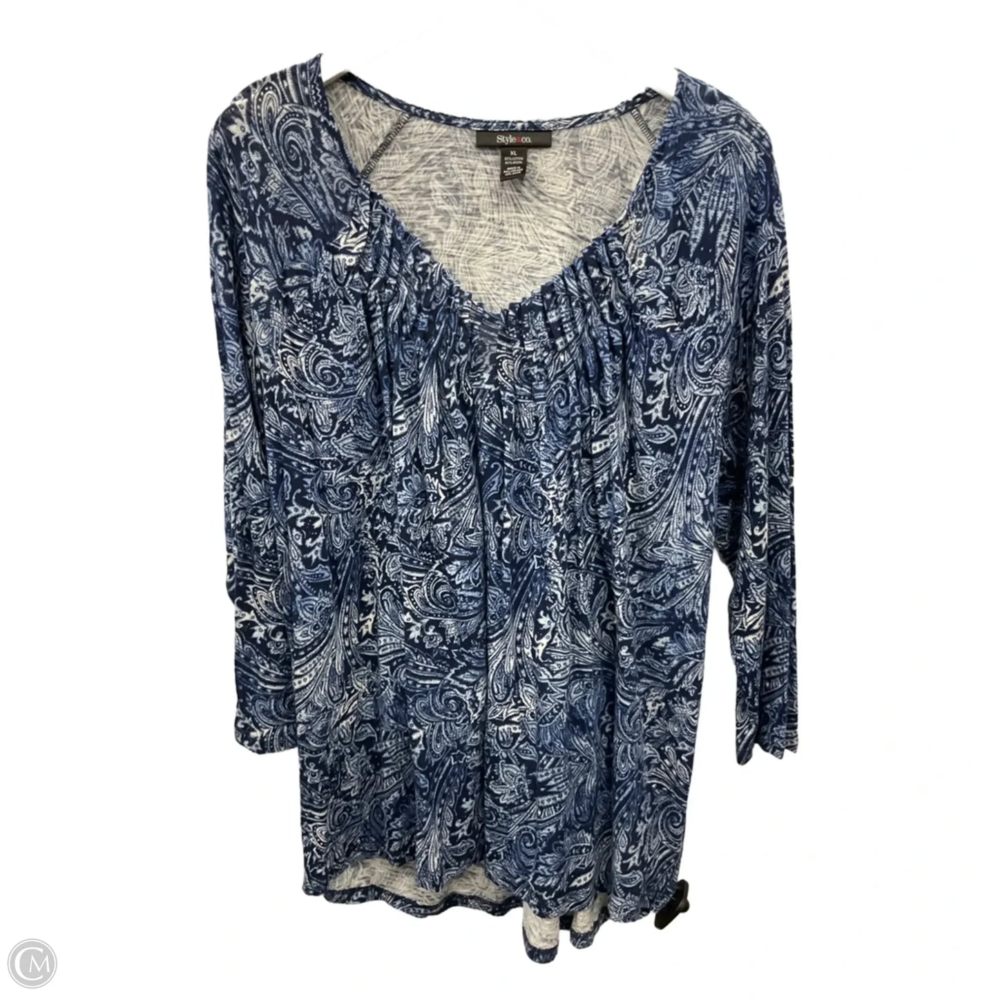 Top 3/4 Sleeve By Style And Company In Blue, Size: Xl