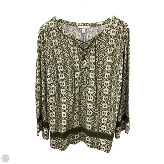 Top Long Sleeve By Westport In Green, Size: 1x