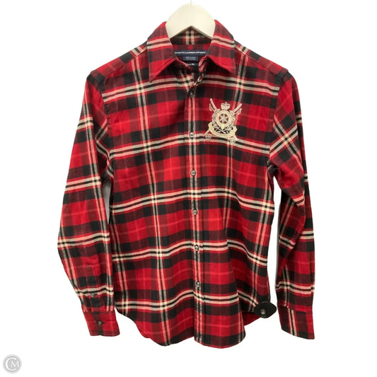 Top Long Sleeve By Lauren By Ralph Lauren In Red, Size: S