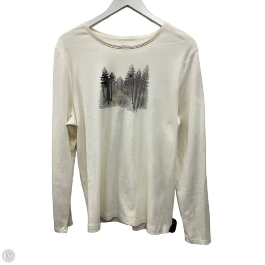 Top Long Sleeve By Croft And Barrow In Cream, Size: Xxl