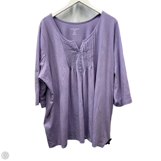 Top Short Sleeve By Woman Within In Purple, Size: 2x