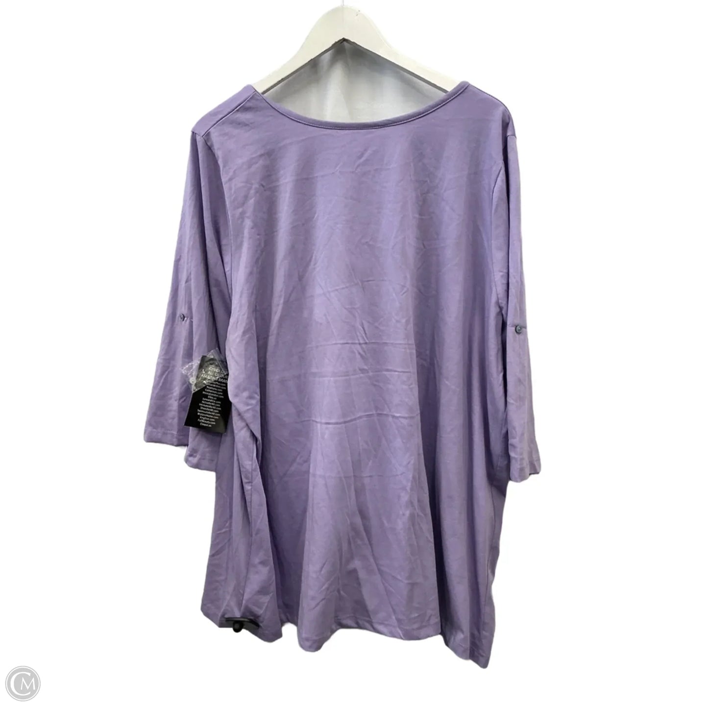 Top Short Sleeve By Woman Within In Purple, Size: 2x