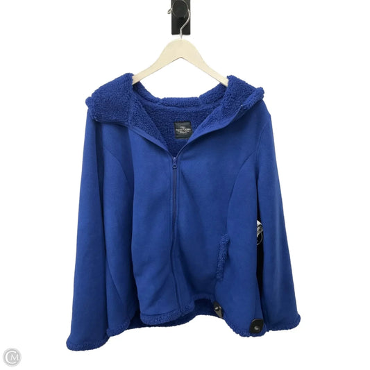 Jacket Fleece By Faded Glory In Blue, Size: 2x