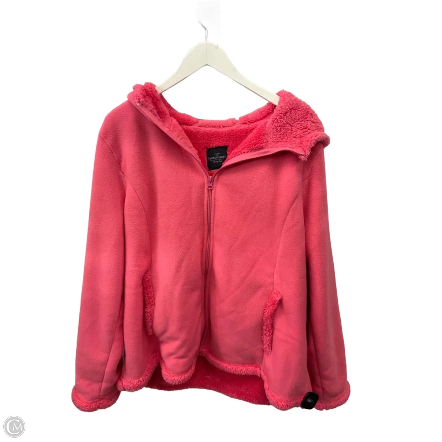 Jacket Fleece By Faded Glory In Coral, Size: 2x