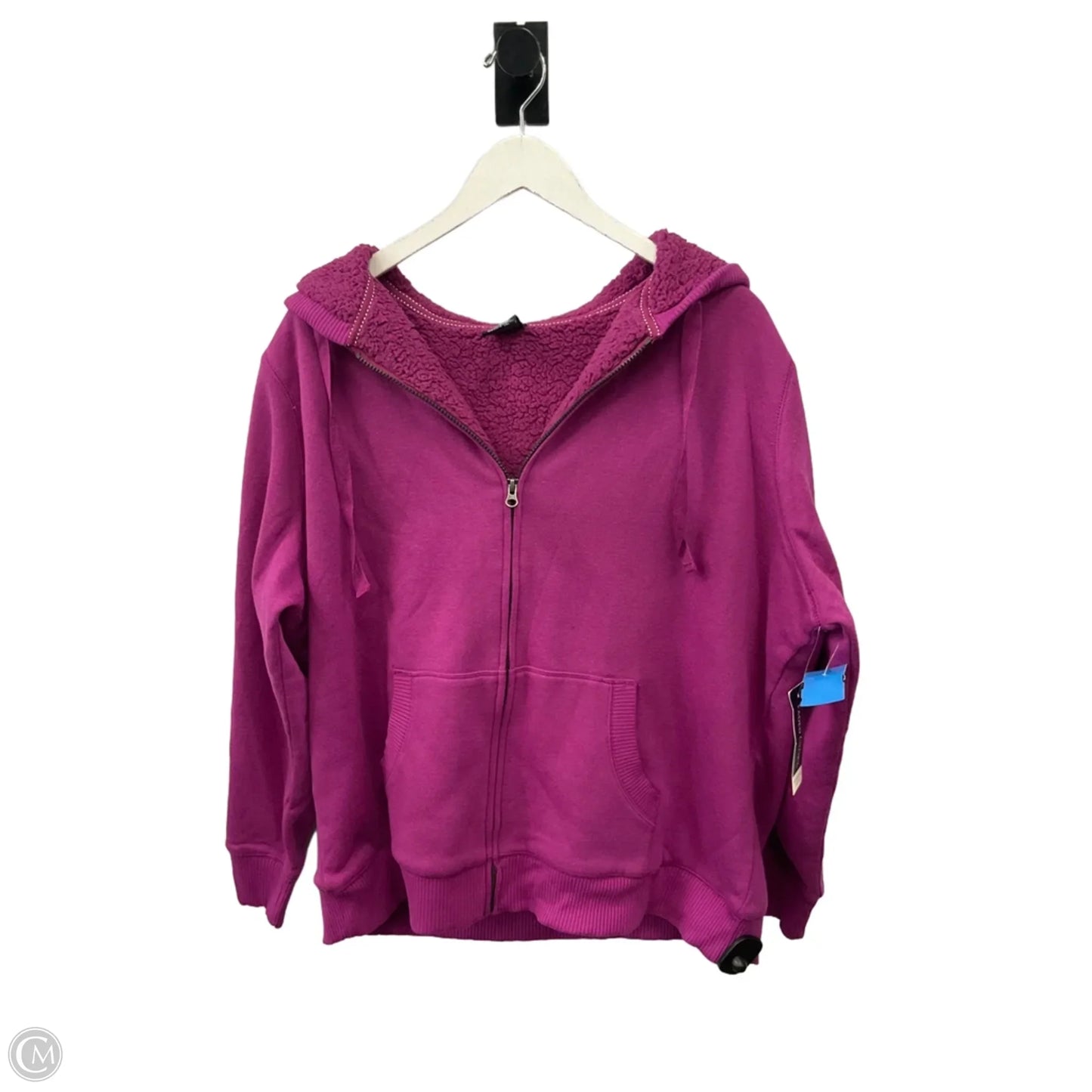 Jacket Fleece By Faded Glory In Purple, Size: 2x