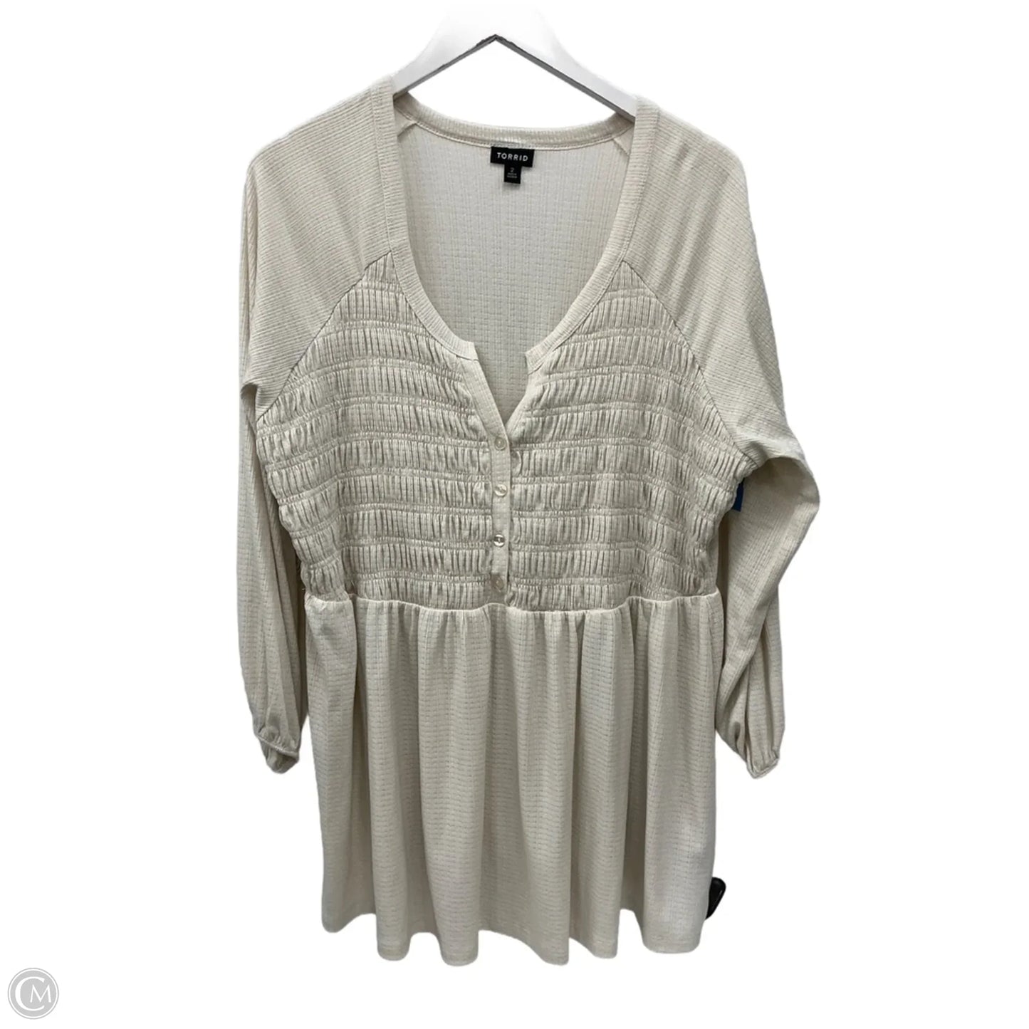 Top 3/4 Sleeve By Torrid In Cream, Size: 2x