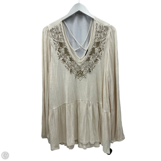 Top Long Sleeve By Torrid In Cream, Size: 2x
