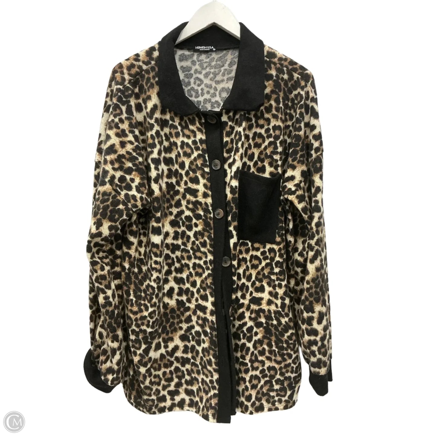 Top Long Sleeve By Heimish Usa In Animal Print, Size: 3x