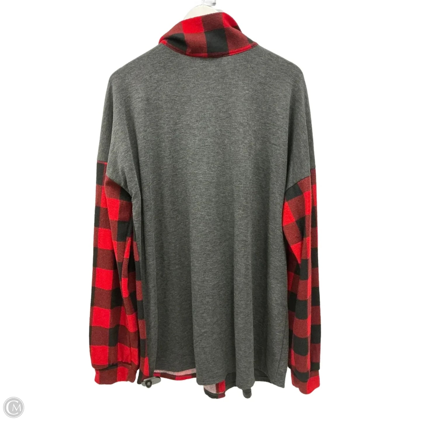 Top Long Sleeve By Heimish Usa In Checkered Pattern, Size: 3x