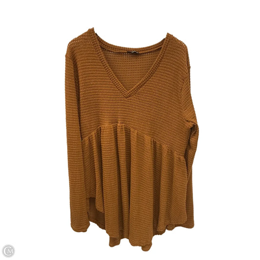 Top Long Sleeve By Heimish Usa In Gold, Size: 2x
