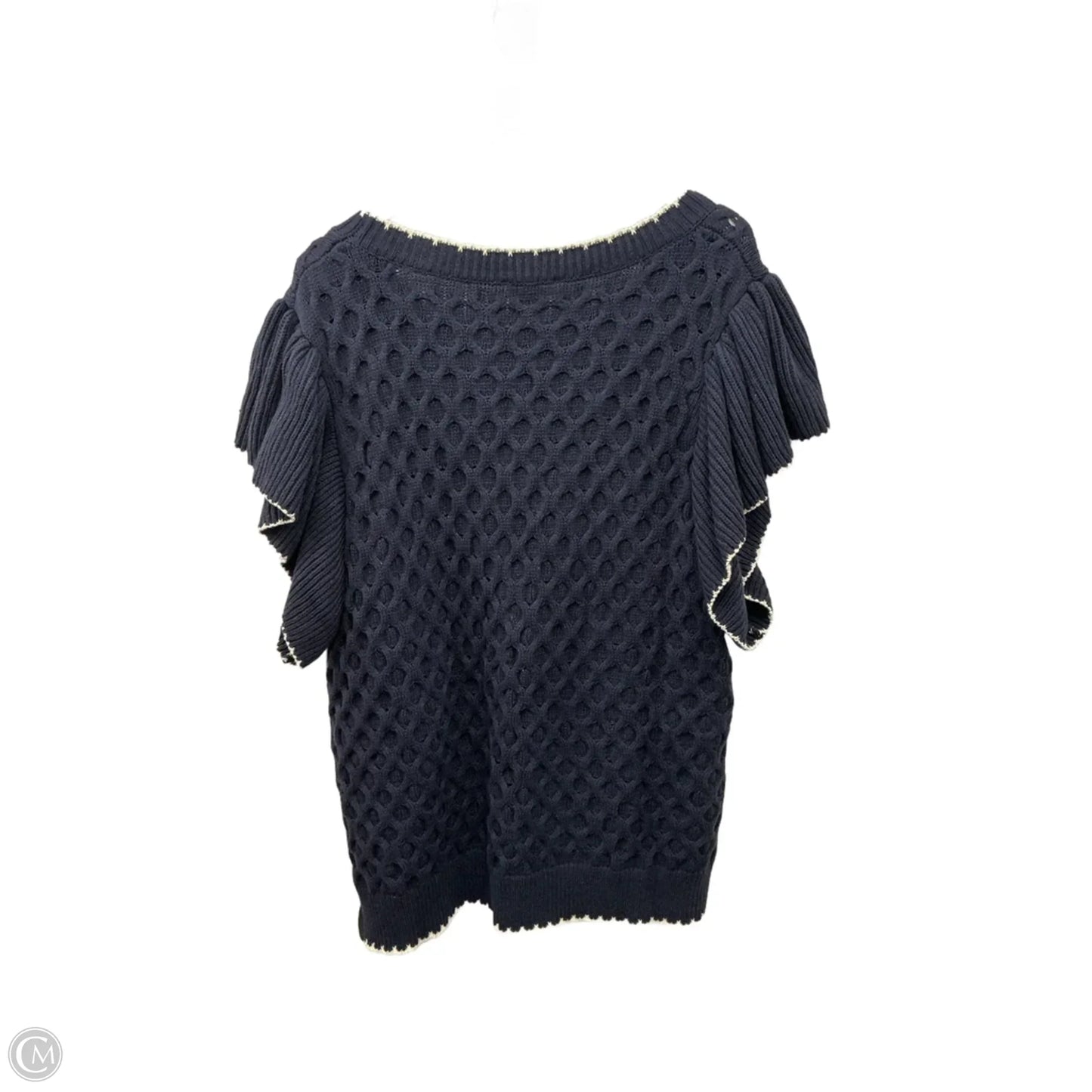Sweater Short Sleeve By Oddi In Navy, Size: 3x